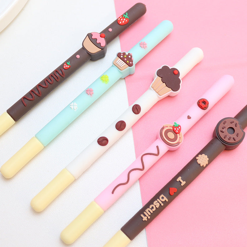 Wholesale Silicone Chocolate Stick Pattern Plastic Neutral Pen